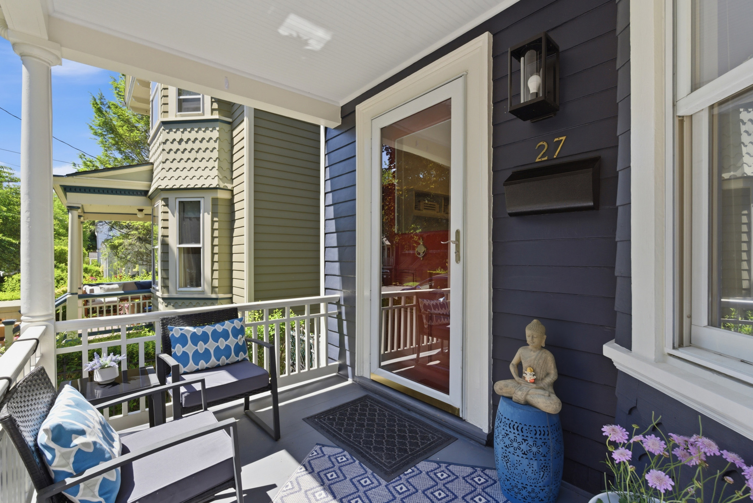 Welcoming front porch at 27 N. Dutcher St, Irvington